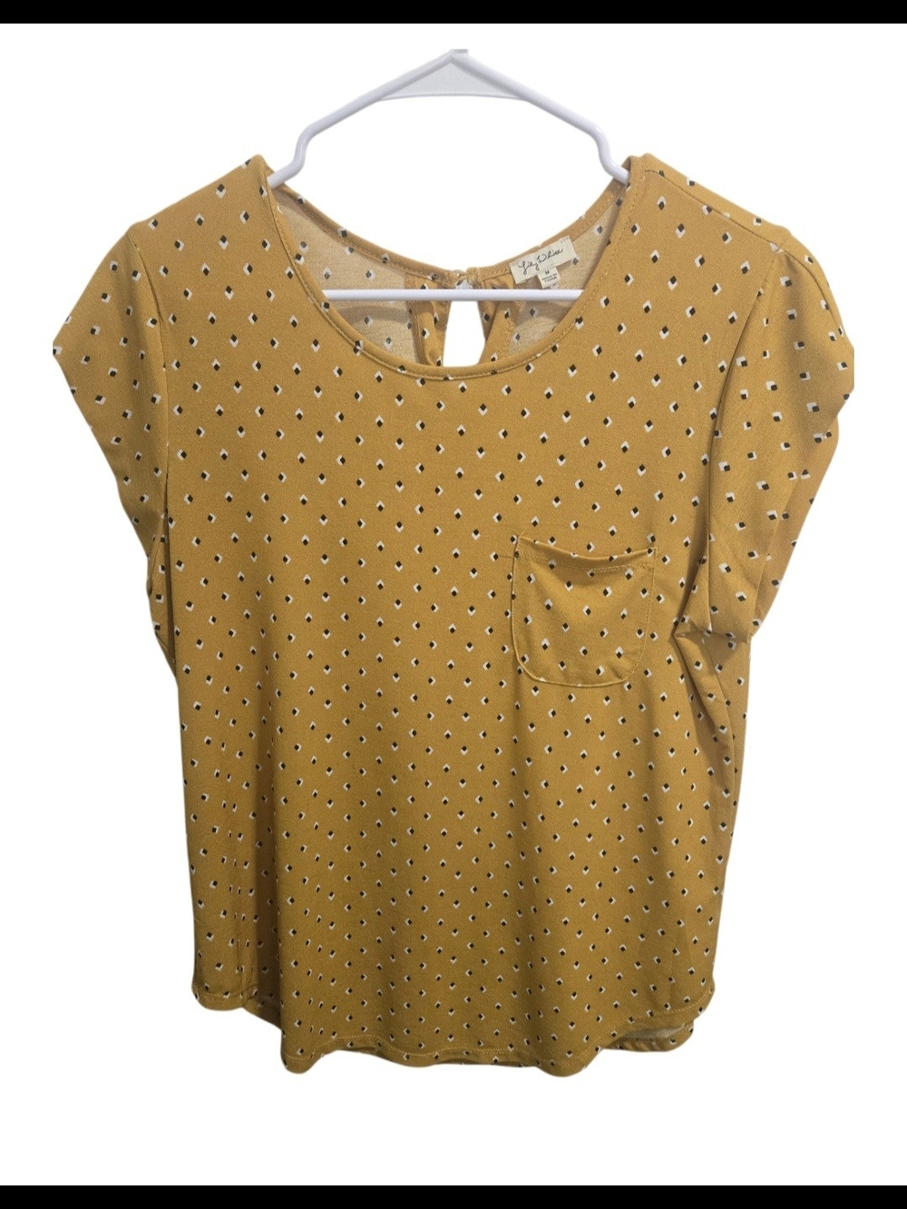 Women's Lily White Mustard Yellow Blouse M